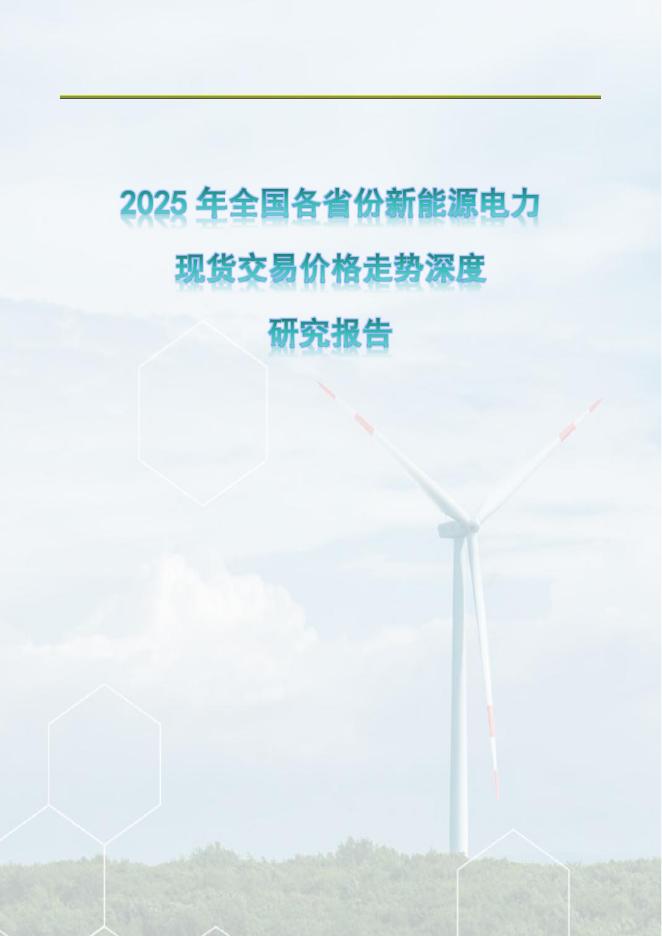 国家能源局：2025年全国各省份新能源电力现货交易价格走势深度研究报告海报