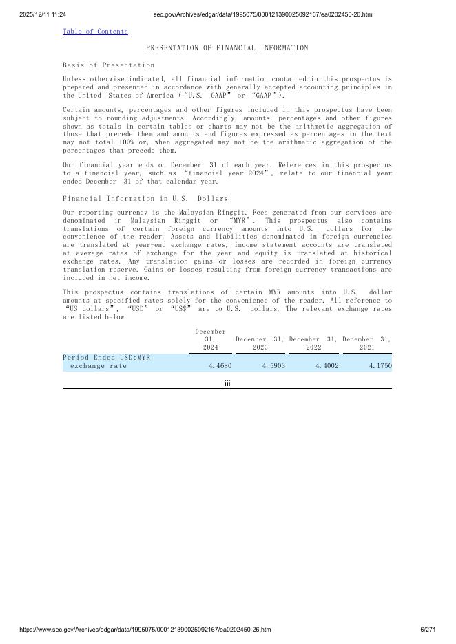 Megan Holdings Limited美股纳斯达克IPO上市招股说明书_第6页