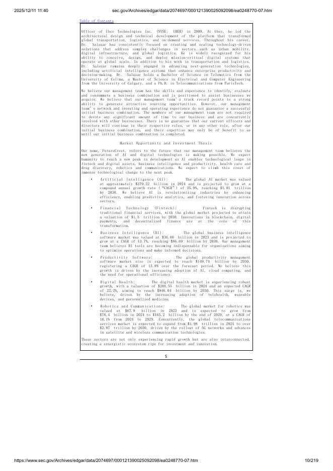 FutureCrest Acquisition Corp.纽约证券交易所IPO上市招股说明书_第10页