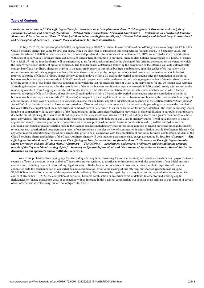 American Exceptionalism Acquisition Corp. A纽约证券交易所IPO上市招股说明书_第2页