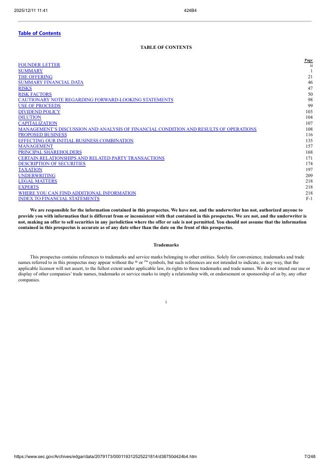 American Exceptionalism Acquisition Corp. A纽约证券交易所IPO上市招股说明书_第7页