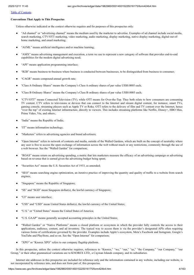 Knorex Ltd.纽约证券交易所IPO上市招股说明书_第4页