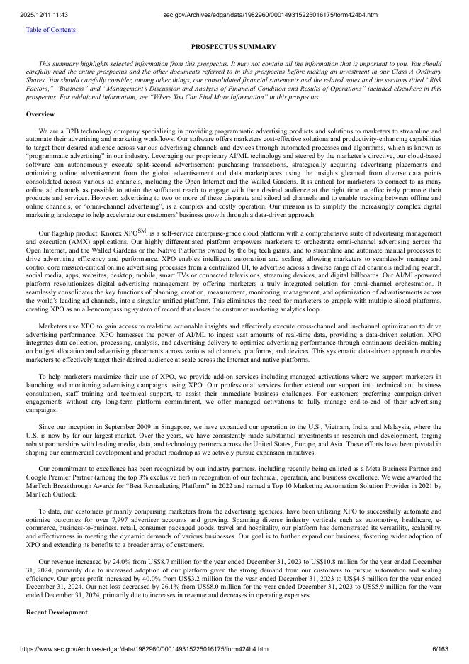 Knorex Ltd.纽约证券交易所IPO上市招股说明书_第6页