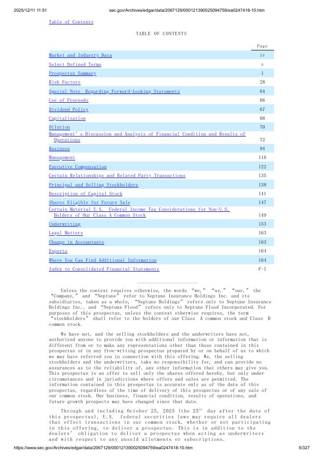 Neptune Insurance Holdings Inc.纽约证券交易所IPO上市招股说明书_第5页