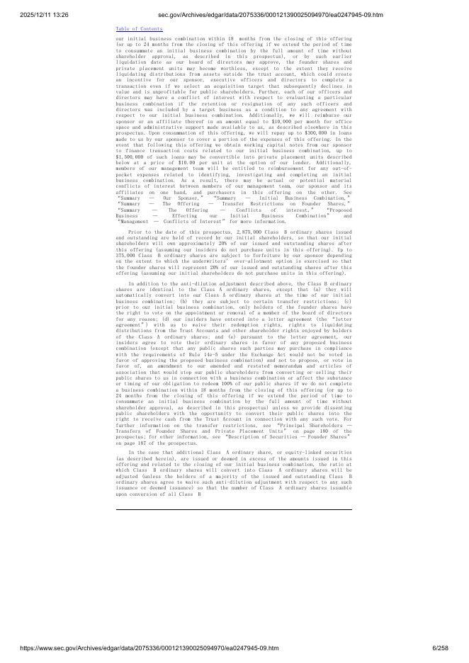 AA Mission Acquisition Corp. II纽约证券交易所IPO上市招股说明书_第6页