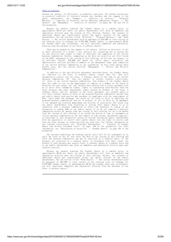 AA Mission Acquisition Corp. II纽约证券交易所IPO上市招股说明书_第8页