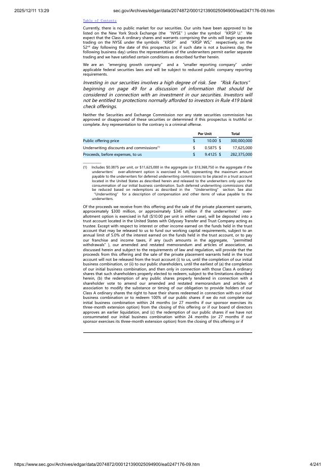 Rice Acquisition Corporation 3纽约证券交易所IPO上市招股说明书_第4页