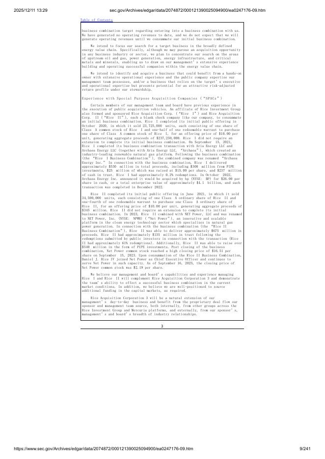 Rice Acquisition Corporation 3纽约证券交易所IPO上市招股说明书_第9页