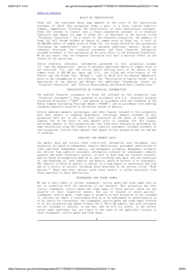 Fermi Inc美股纳斯达克IPO上市招股说明书._第8页