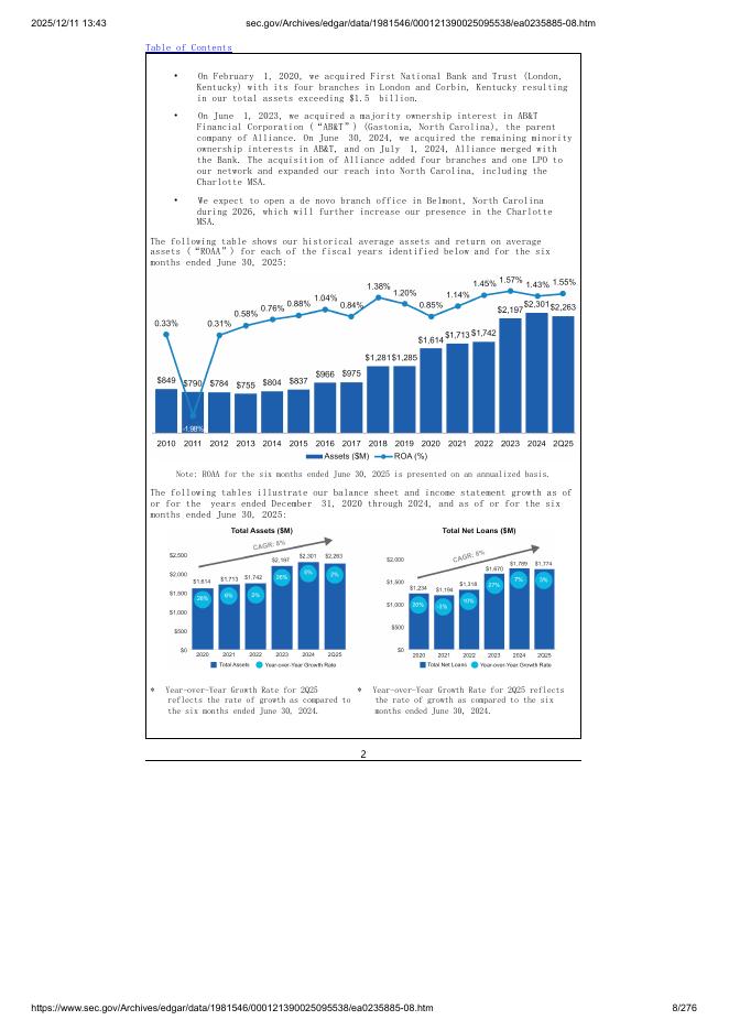 Commercial Bancgroup, Inc.美股纳斯达克IPO上市招股说明书_第8页