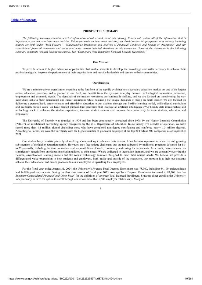 Phoenix Education Partners, Inc.纽约证券交易所IPO上市招股说明书_第10页