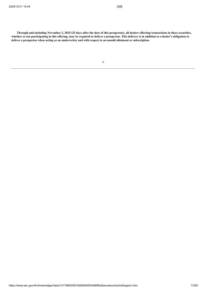Alliance Laundry Holdings Inc.纽约证券交易所IPO上市招股说明书_第7页