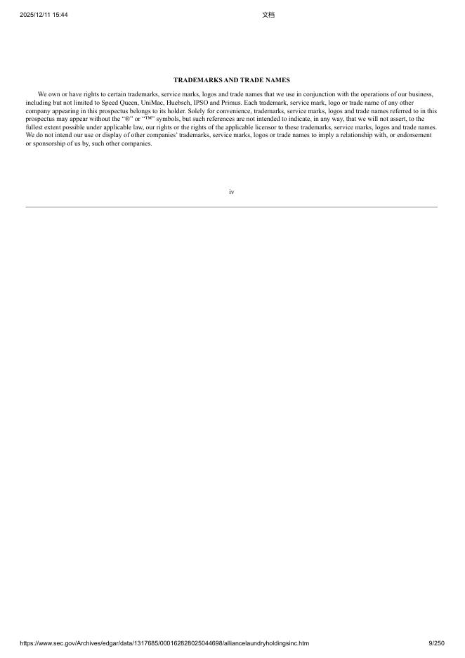 Alliance Laundry Holdings Inc.纽约证券交易所IPO上市招股说明书_第9页