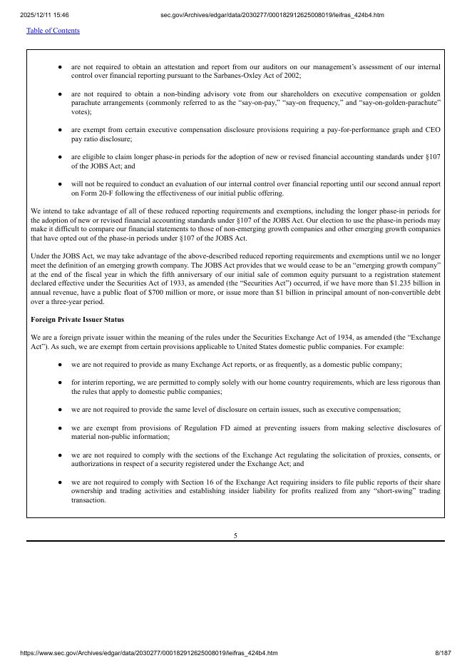 Leifras Co., Ltd.美股纳斯达克IPO上市招股说明书_第8页