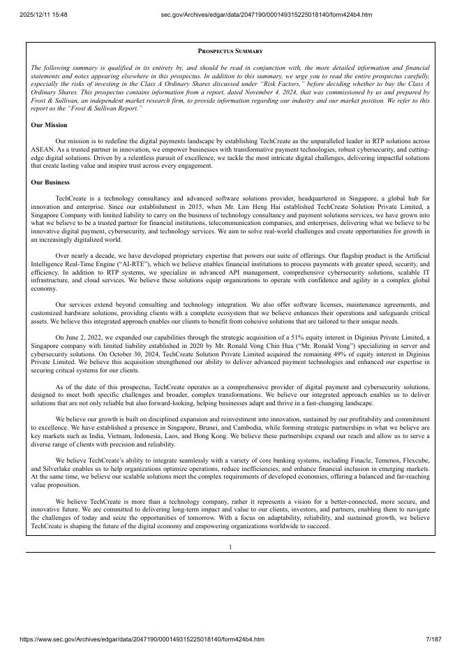 TechCreate Group Ltd.纽约证券交易所IPO上市招股说明书_第7页