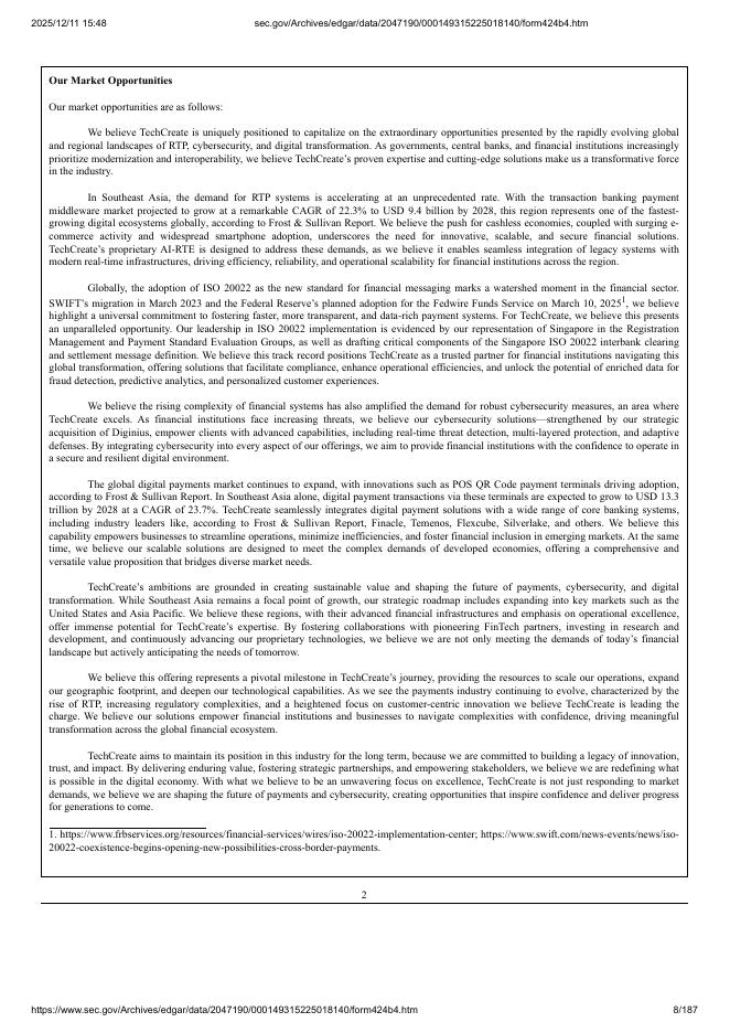 TechCreate Group Ltd.纽约证券交易所IPO上市招股说明书_第8页