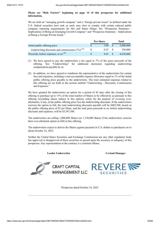 Smart Logistics Global Limited美股纳斯达克IPO上市招股说明书_第9页