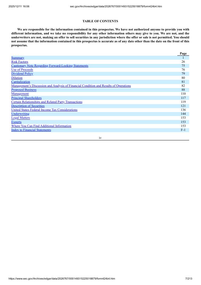 Calisa Acquisition Corp美股纳斯达克IPO上市招股说明书_第7页
