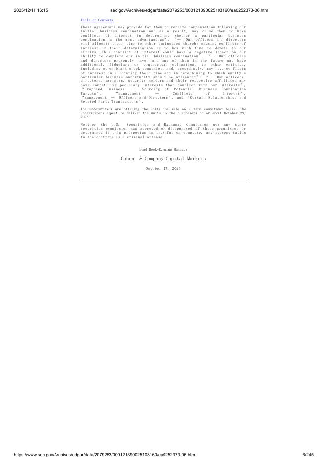 Apex Treasury Corporation美股纳斯达克IPO上市招股说明书_第6页