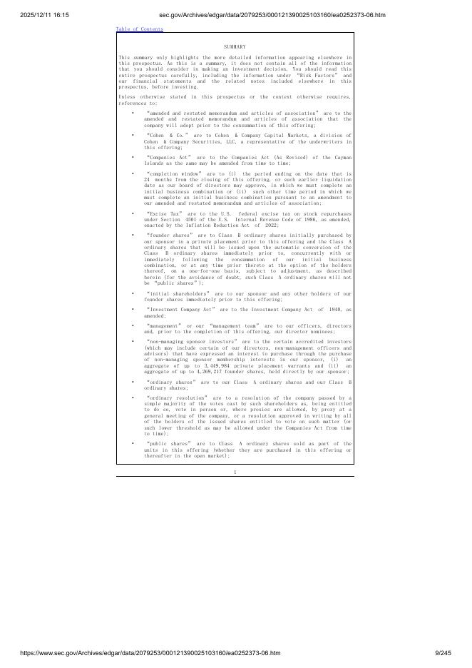 Apex Treasury Corporation美股纳斯达克IPO上市招股说明书_第9页