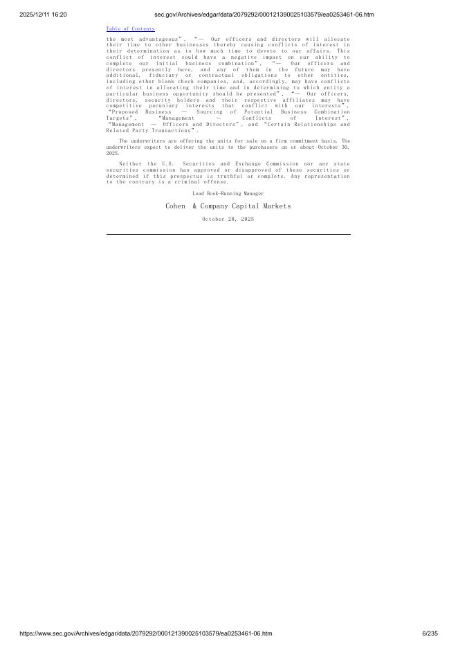 Insight Digital Partners II美股纳斯达克IPO上市招股说明书_第6页