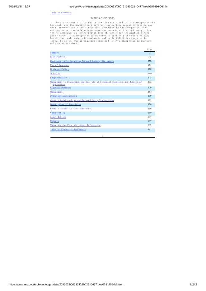 Viking Acquisition Corp. I纽约证券交易所IPO上市招股说明书_第6页
