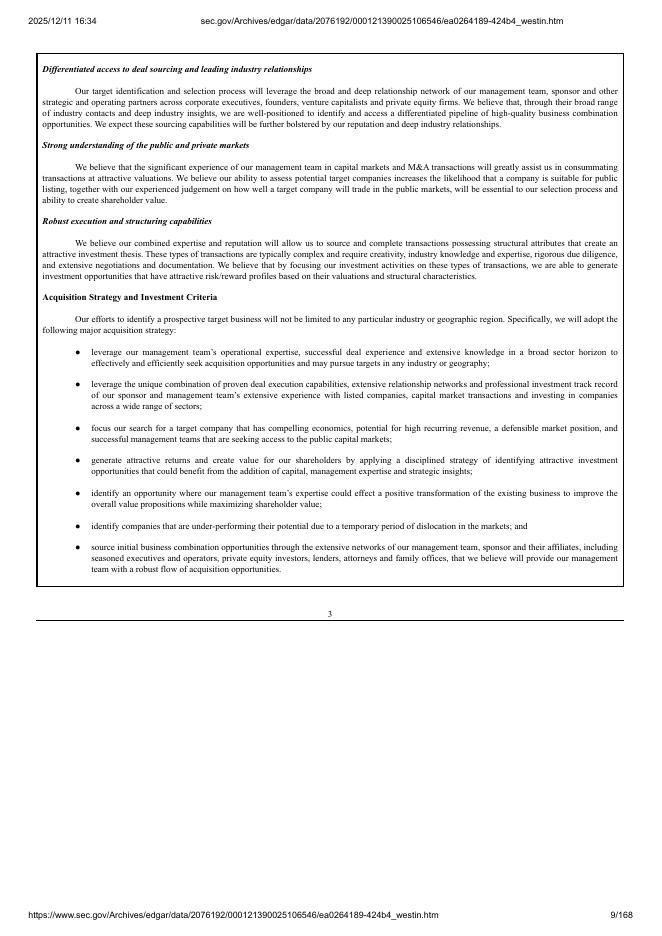 Westin Acquisition Corp美股纳斯达克IPO上市招股说明书_第9页