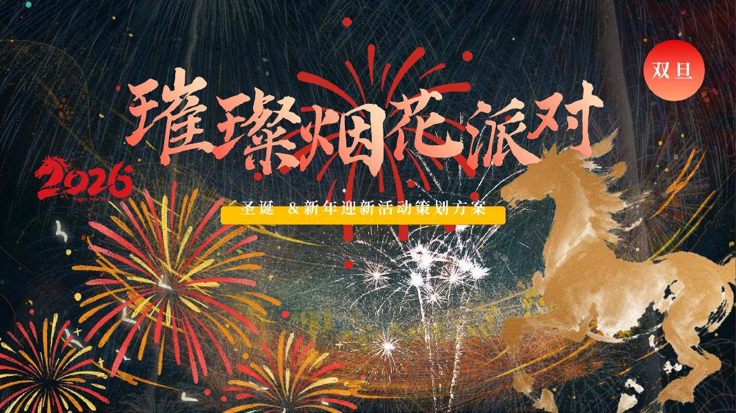 璀璨烟花派对-圣诞&新年迎新活动策划方案海报