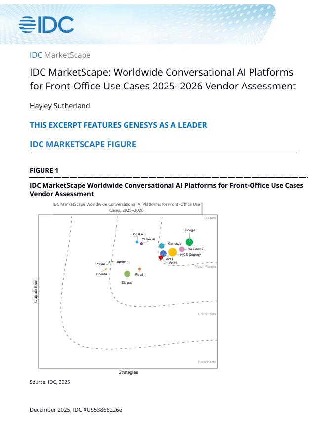 Talkdesk：全球用于前台场景的对话式人工智能平台：2025-2026年供应商评估报告（英文版）海报