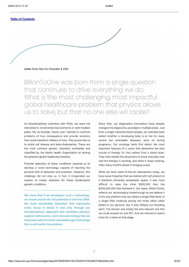 BillionToOne, Inc.美股纳斯达克IPO上市招股说明书_第8页