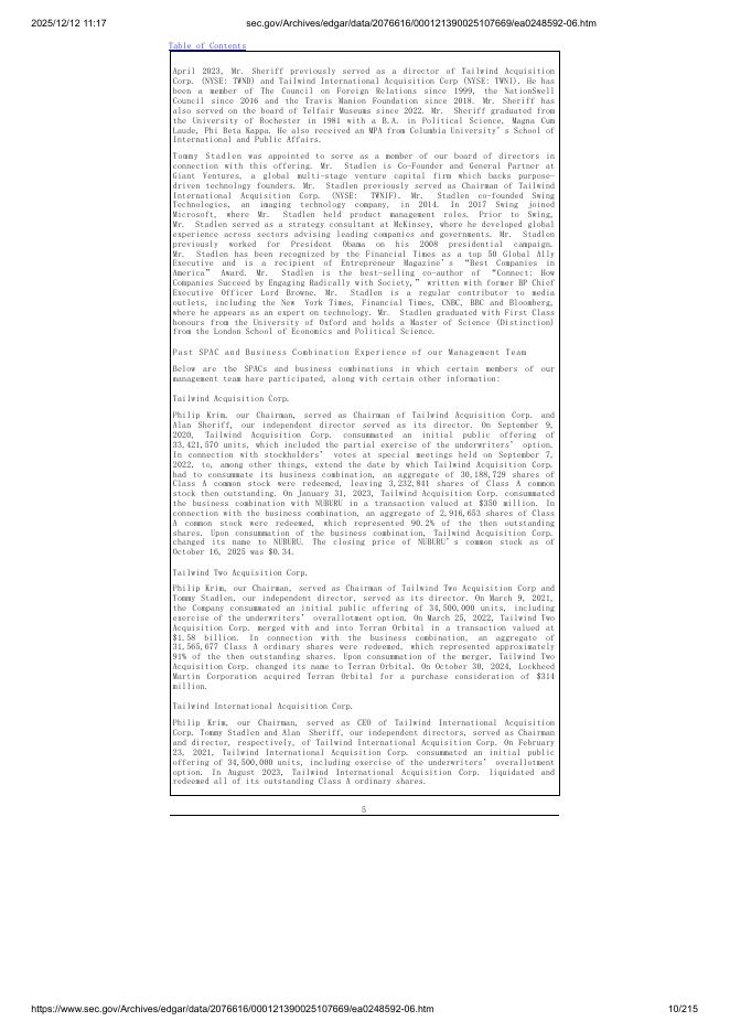 Tailwind 2.0 Acquisition Corp.美股纳斯达克IPO上市招股说明书_第10页