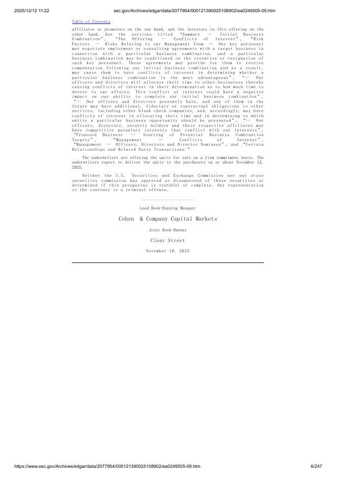 Evolution Global Acquisition Corp美股纳斯达克IPO上市招股说明书_第6页