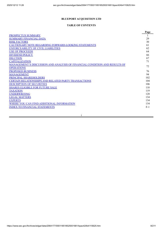Blueport Acquisition Ltd美股纳斯达克IPO上市招股说明书_第8页