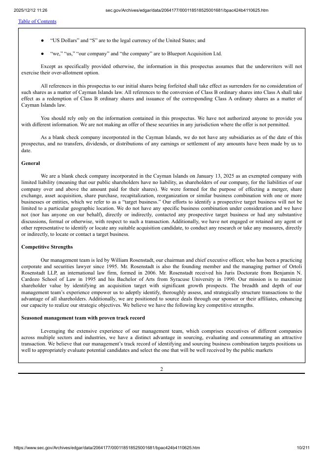 Blueport Acquisition Ltd美股纳斯达克IPO上市招股说明书_第10页
