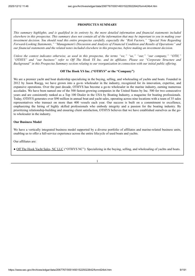 Off The Hook YS Inc.纽约证券交易所美洲板块IPO上市招股说明书_第9页