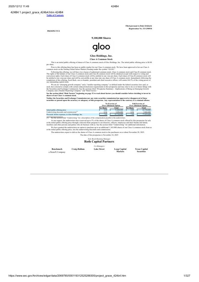 Gloo Holdings, Inc.美股纳斯达克IPO上市招股说明书海报