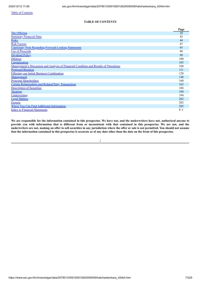 Hall Chadwick Acquisition Corp.美股纳斯达克IPO上市招股说明书_第7页