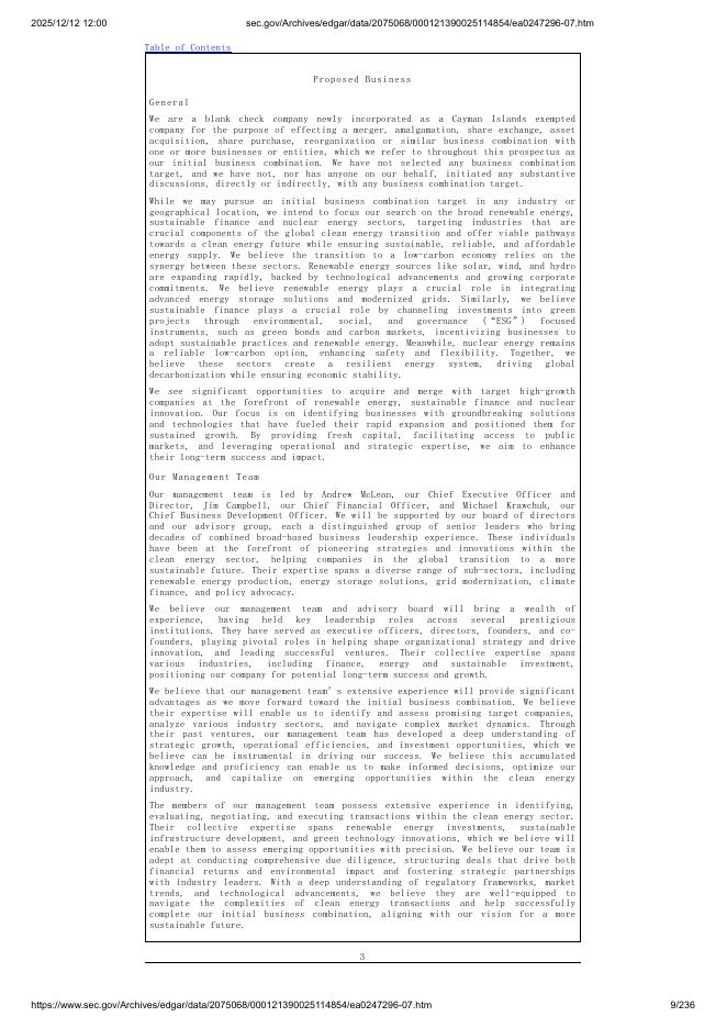 Invest Green Acquisition Corporation美股纳斯达克IPO上市招股说明书_第9页