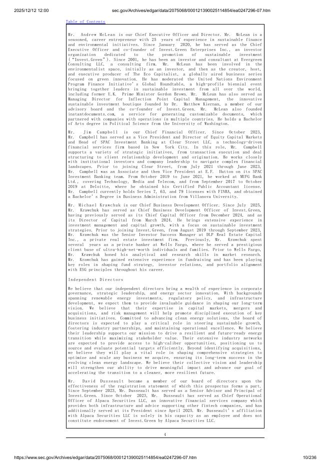 Invest Green Acquisition Corporation美股纳斯达克IPO上市招股说明书_第10页