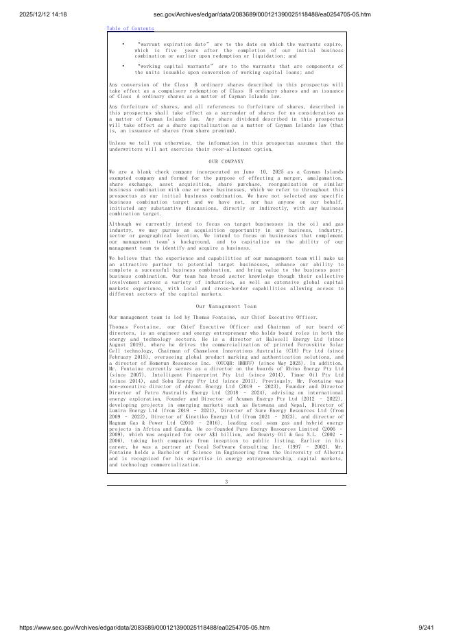 Activate Energy Acquisition Corp.美股纳斯达克IPO上市招股说明书_第9页