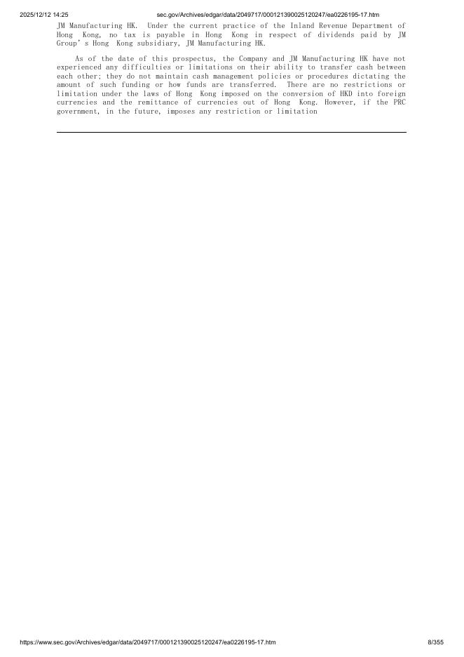 JM Group Limited纽约证券交易所IPO上市招股说明书_第8页