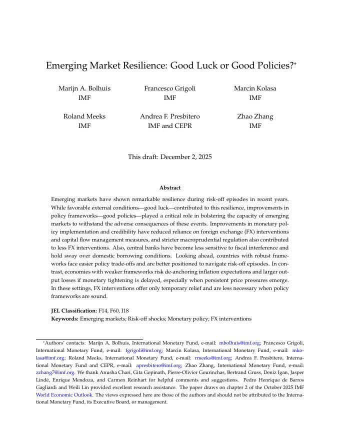国际货币基金组织：新兴市场的韧性：好运还是好政策？（英文版）_第3页