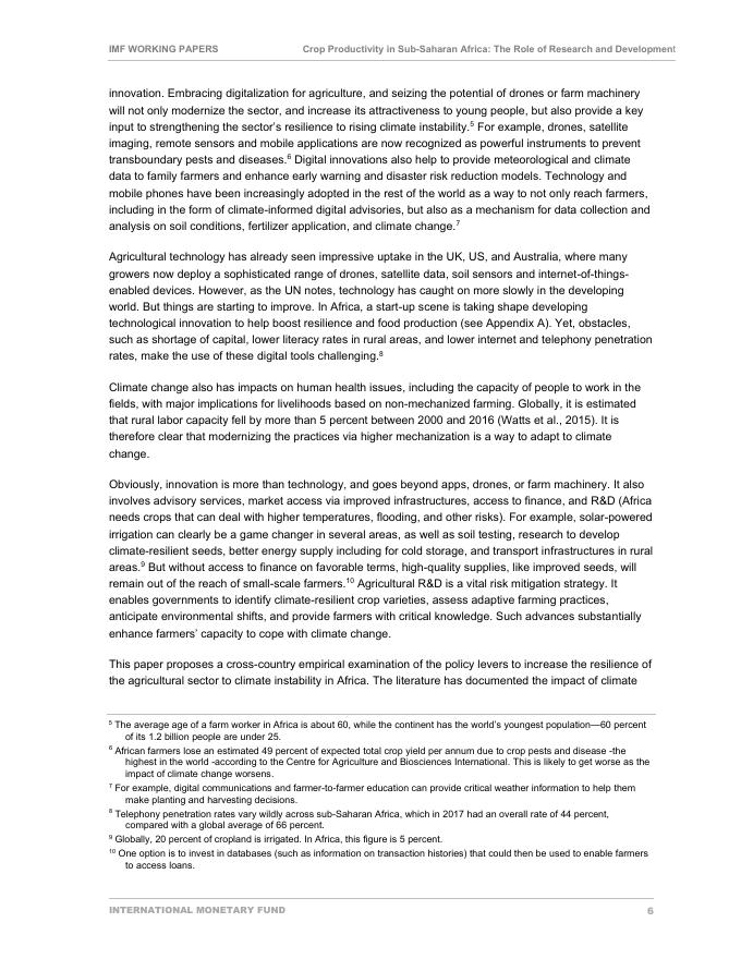 国际货币基金组织：撒哈拉以南非洲的作物生产力：研究与开发的作用（英文版）_第6页
