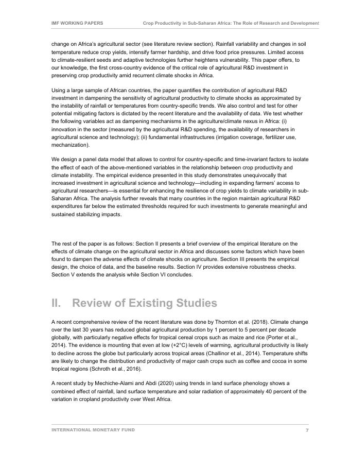 国际货币基金组织：撒哈拉以南非洲的作物生产力：研究与开发的作用（英文版）_第7页