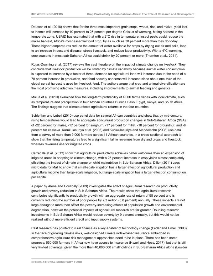 国际货币基金组织：撒哈拉以南非洲的作物生产力：研究与开发的作用（英文版）_第8页