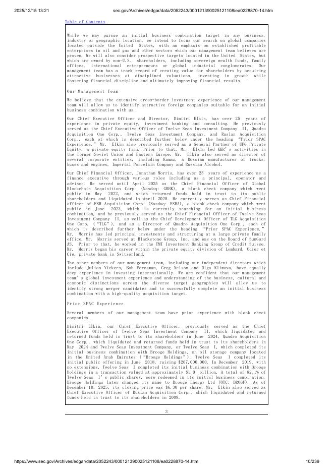 Twelve Seas Investment Company III美股纳斯达克IPO上市招股说明书_第10页