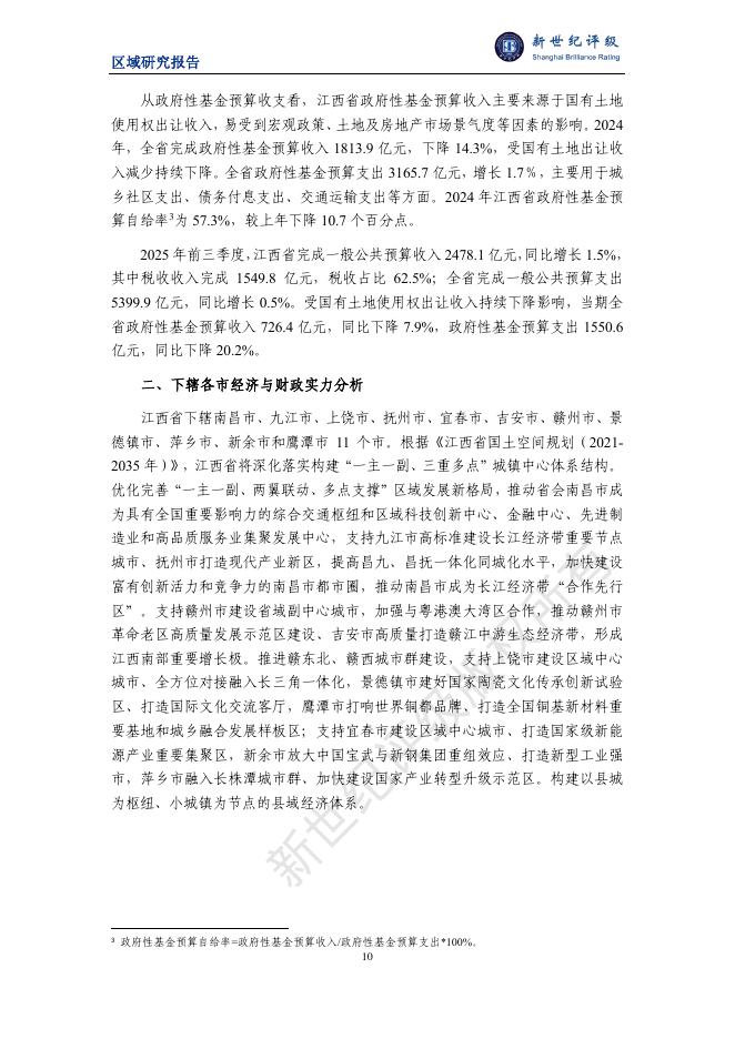 新世纪评级：江西省及下辖各市经济财政实力与债务研究（2025）_第10页
