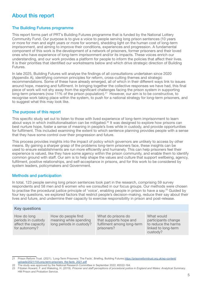 监狱改革基金会：2025年希望的尺度？目标、意义和满足如何减轻长期监禁的伤害报告（英文版）_第8页
