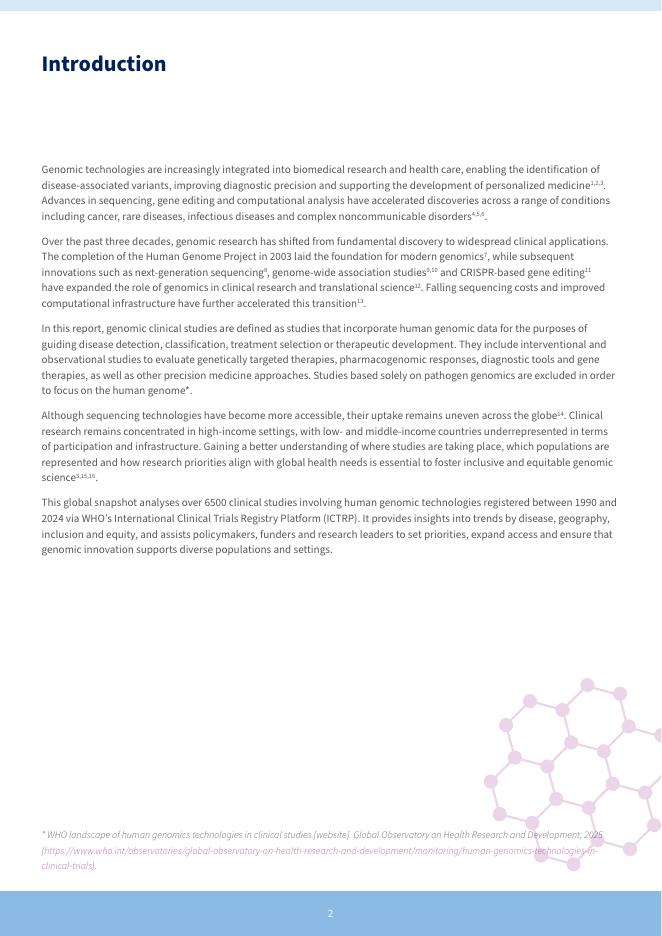 WHO世界卫生组织：1990-2024年人类基因组学技术在临床研究中的应用：研究现状报告（英文版）_第2页