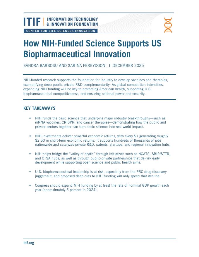 ITIF：2025年美国国立卫生研究院资助的科学如何支持美国生物制药创新报告（英文版）海报